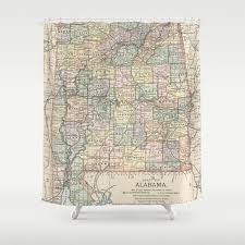 Vintage Map Of Alabama 1891 Shower