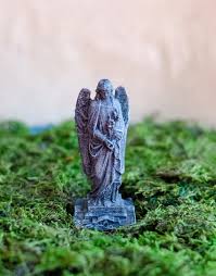 Faux Aged Stone Cemetery Angel Statue