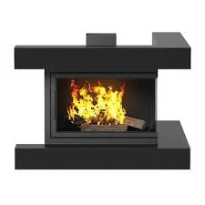 Wall Fireplace With Corner Shelves