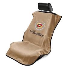 Tan Towel Seat Cover With Cadillac Logo