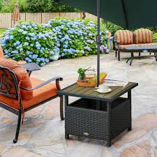 Square Steel Pe Rattan Wicker Table