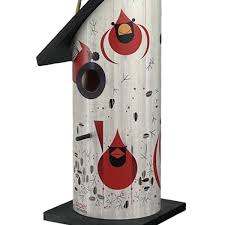 Birdhouse Charley Harper Cardinals Wood