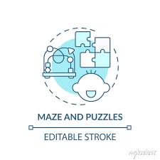 Puzzles Turquoise Concept Icon Toy