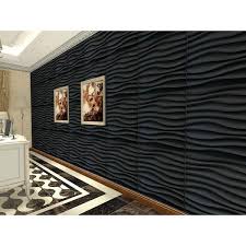 Art3dwallpanels Wave 19 7 In X 19 7 In Black Pvc 3d Decorative Wall Panels For Bathroom Bedroom 12 Pack Matt Black A10040bk
