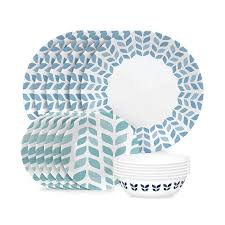 Corelle Global Collection Vitrelle 18 Piece Dinnerware Set Triple Layer Recycled Glass Northern Pines