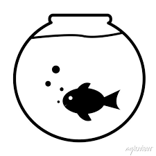 Fish Bowl Icon On White Background
