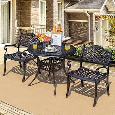 3 Pcs Cast Aluminum Patio Dining Set 36