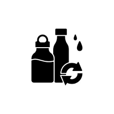 Water Bottles Refill Black Glyph Icon
