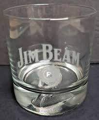 Jim Beam Glass With Embossed Football