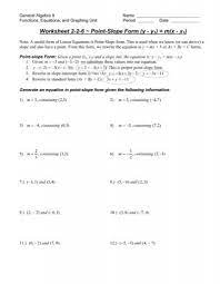 Worksheet 2 2 6 Point Slope Form