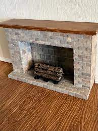 Dollhouse Fireplace Rustic Brick