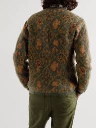 fl jacquard knit cardigan men