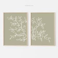 Botanical Line Art Set Of 2 Prints