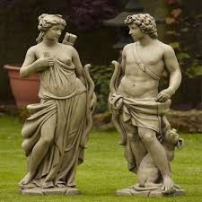 Hunter And Diana 140cm Stone Garden Statues