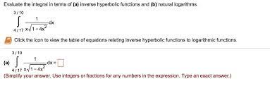 Inverse Hyperbolic Functions