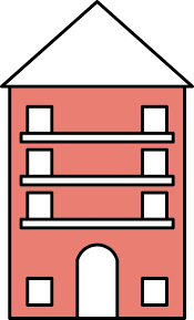 House Building Icon In Red And White