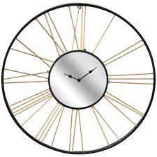 Gold Mirror Wall Clock 68cm