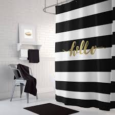 Gold Shower Curtain Black And White