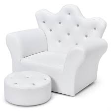 Costway White Faux Leather Upholstery