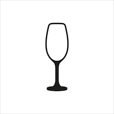 Empty Wine Glass Icon Monochrome Style