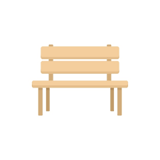 Wood Garden Bench Vector Icon Isolated
