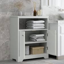 Grey Bathroom Storage Cabinet With