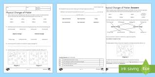 Physical Changes Homework Worksheet
