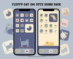 Cute Cat Phone App Icon Hand Drawn