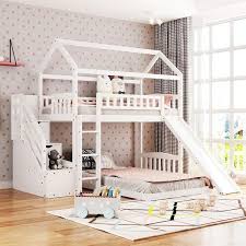 Twin Wood House Bunk Bed