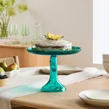 Estelle Colored Glass Cake Stand Dome