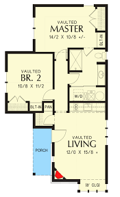2 Bed Tiny Cottage House Plan 782 Sq