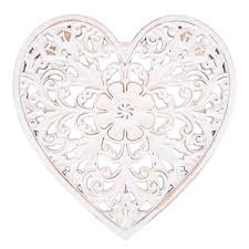 12 In Wood Heart Shaped Decorative
