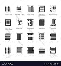 Window Blinds Shades Glyph Icons