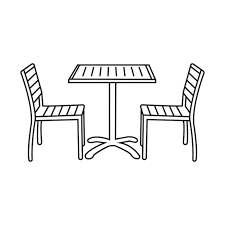 Dining Table Design Line Icon Simple