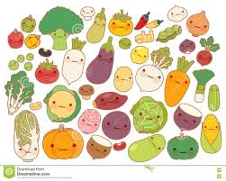 Vegetable Ilration Kawaii Drawings