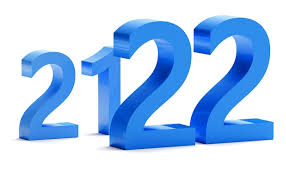 Blue Colors Number 2022 Isolated