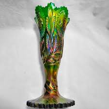 Millersburg Hobstar And Feather Vase In