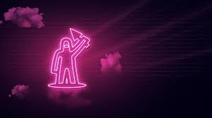 People Icon With Pink Neon Effect