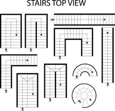 Floor Plan Stairs Vector Art Icons