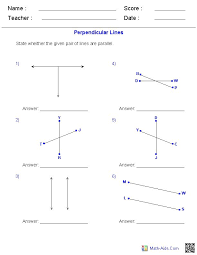 Geometry Worksheets Parallel And
