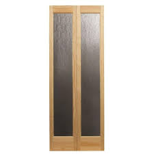 Pine 1 Lite Interior Wood Bi Fold Door