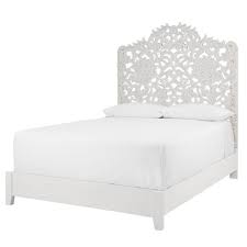 Home Decorators Collection Nadia Carved Whitewash Queen Bed With Arch