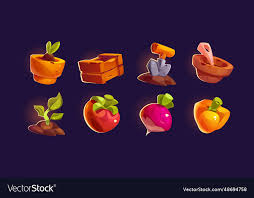 Farm Gardening Game Ui Icon Of Tool And