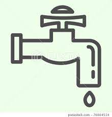 Faucet Line Icon Water Tap Leaking