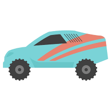 Rally Car Icon In Flat Color Style