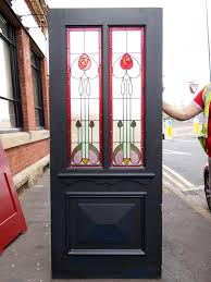 Edwardian Style Leaded Glass Exterior Door