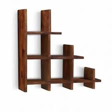 Glossy Wooden Wall Rack For Home Open