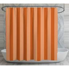 Orange Striped Shower Curtain