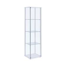 4 Shelf Curio Cabinet White And Clear