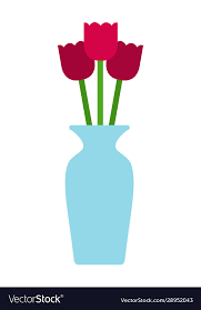 Pink Tulips Icon Flat Isolated Vector Image